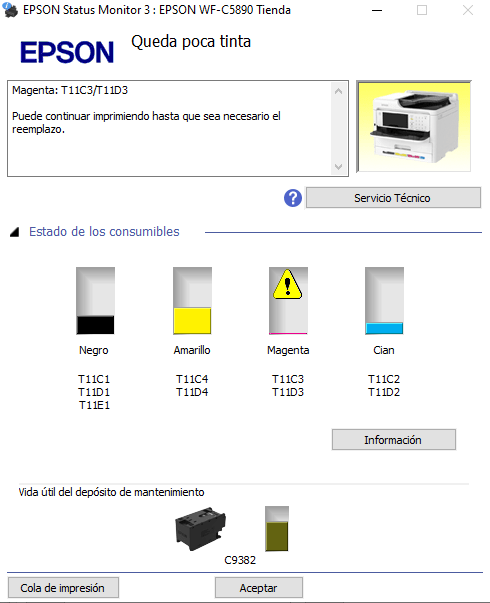 ¿Cómo consultar los niveles de tinta de mi impresora Epson?